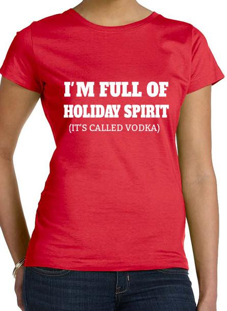 Jul Tshirt Dam , Holiday Spirit , T-Shirt Jul med unika & coola motiv