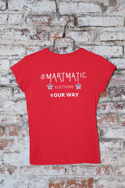 Smartmatic Tshirt, T-Shirt med tryck, Röd