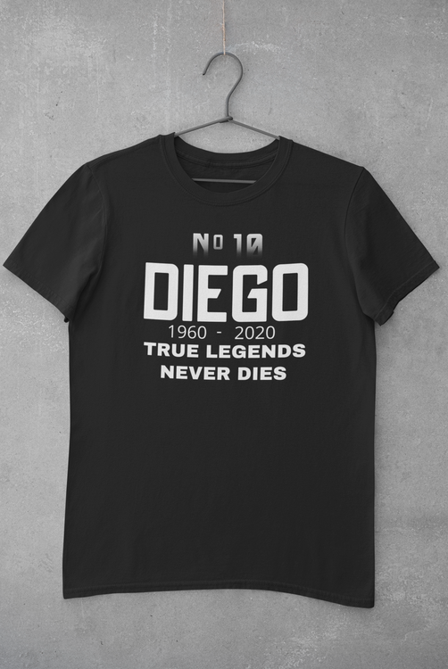 Diego Maradona Tshirt, T-Shirt med tryck. Maradona No 10. RIP Diego Maradona. Trubute T-Shirt för Maradona