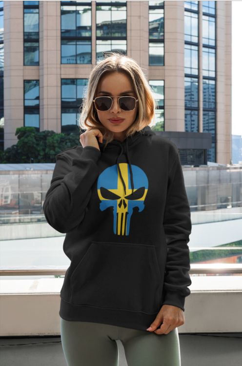 Swedish Skull Hoodie Dam