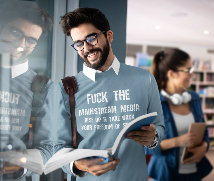 Fuck The Mainstream Media Sweatshirt Unisex. Flera färger & storlekar.