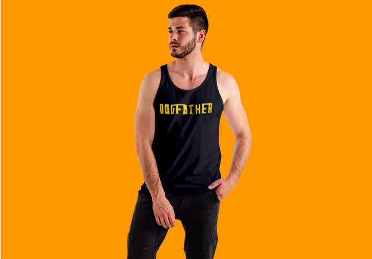 Dogfather Tank Top.  Dogfather Linnen Men. Coolt linne med tryck