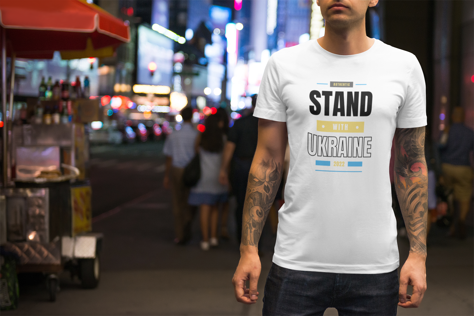 Ukraina Tröja, Stand With Ukraine, Jag stöder Ukraina, Ukraina kriget, Attack mot Ukraina, T-Shirt Herr