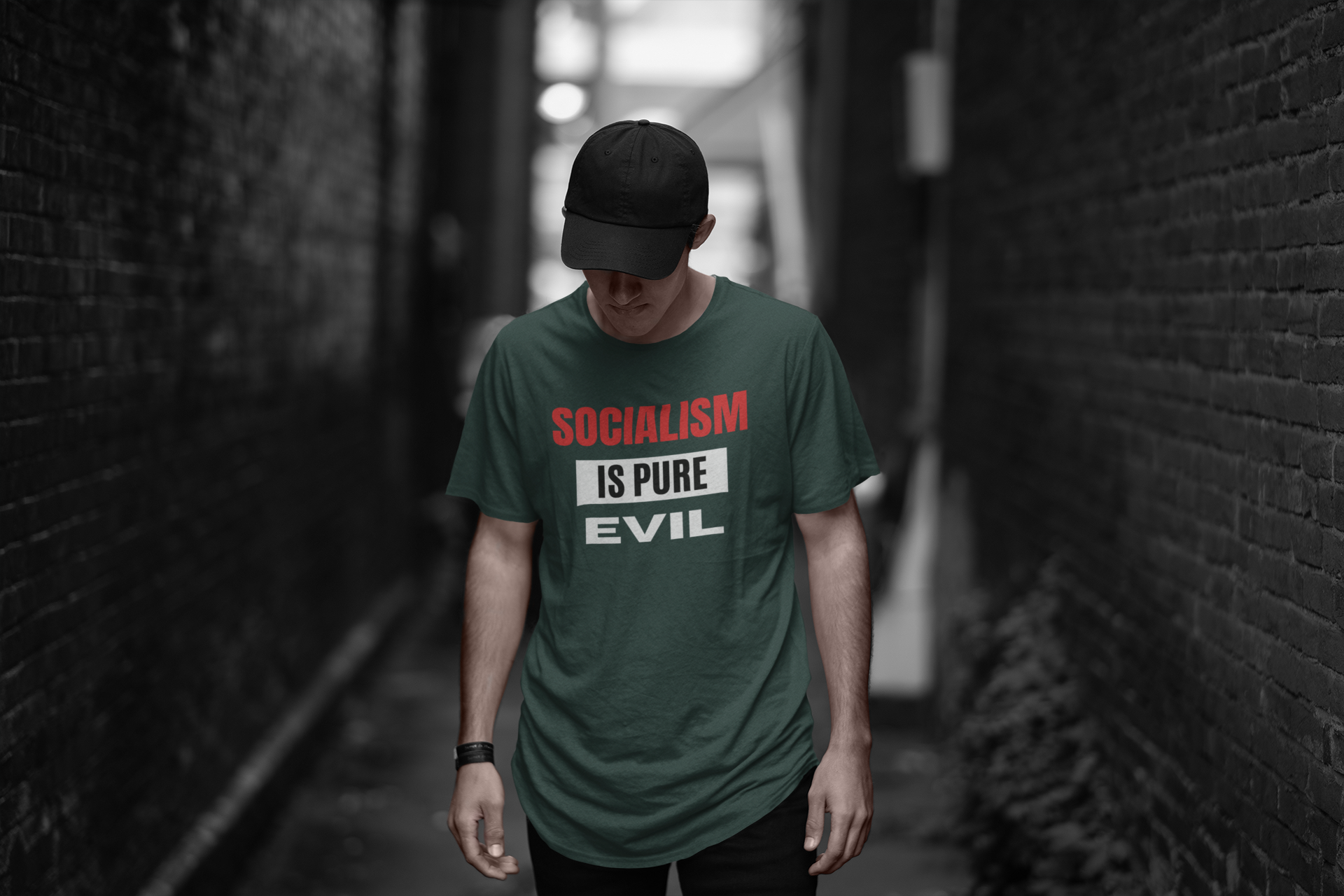 Socialism Is Pure Evil  T-Shirt Men