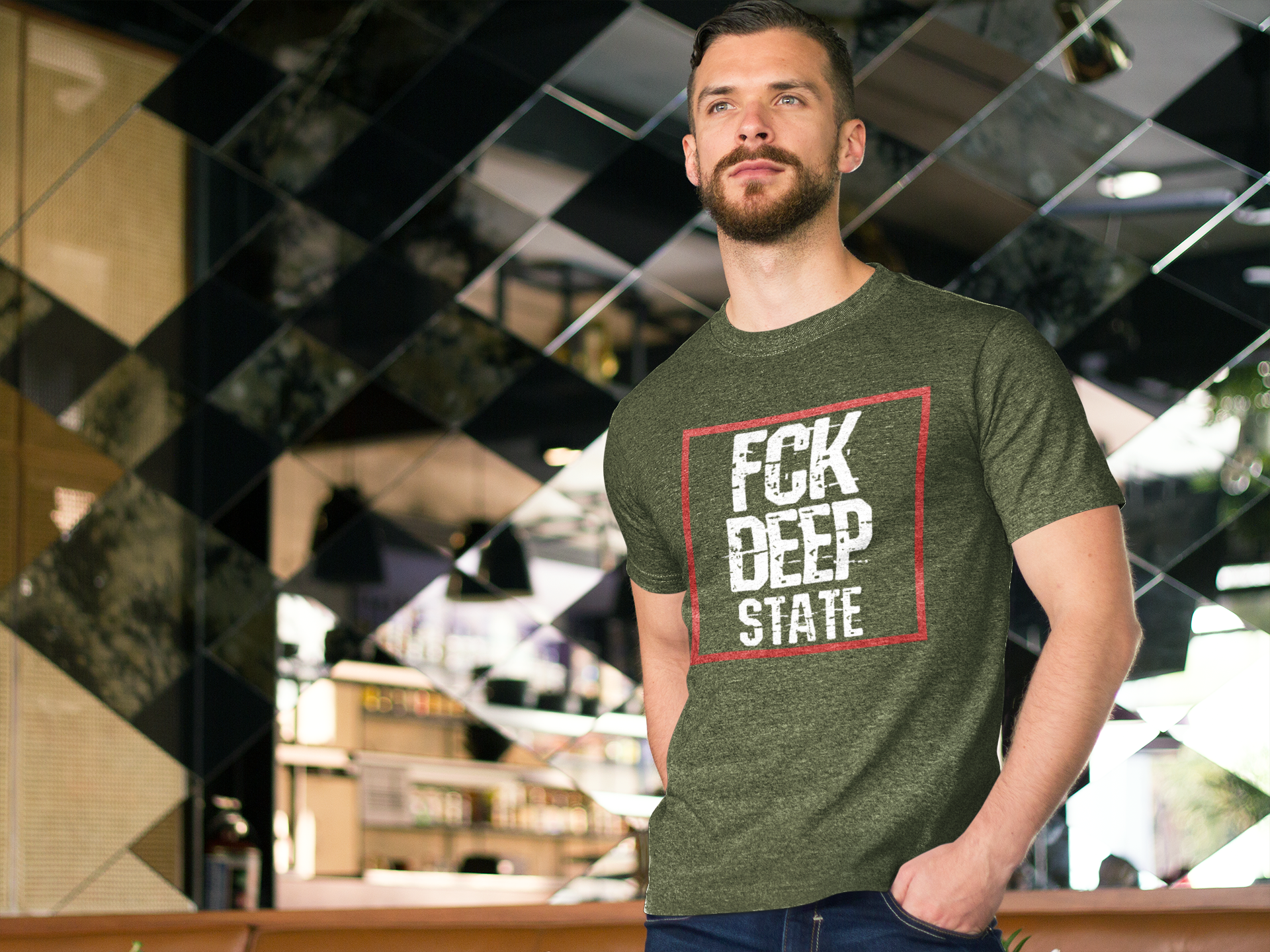 FCK Deep State T-Shirt Herr