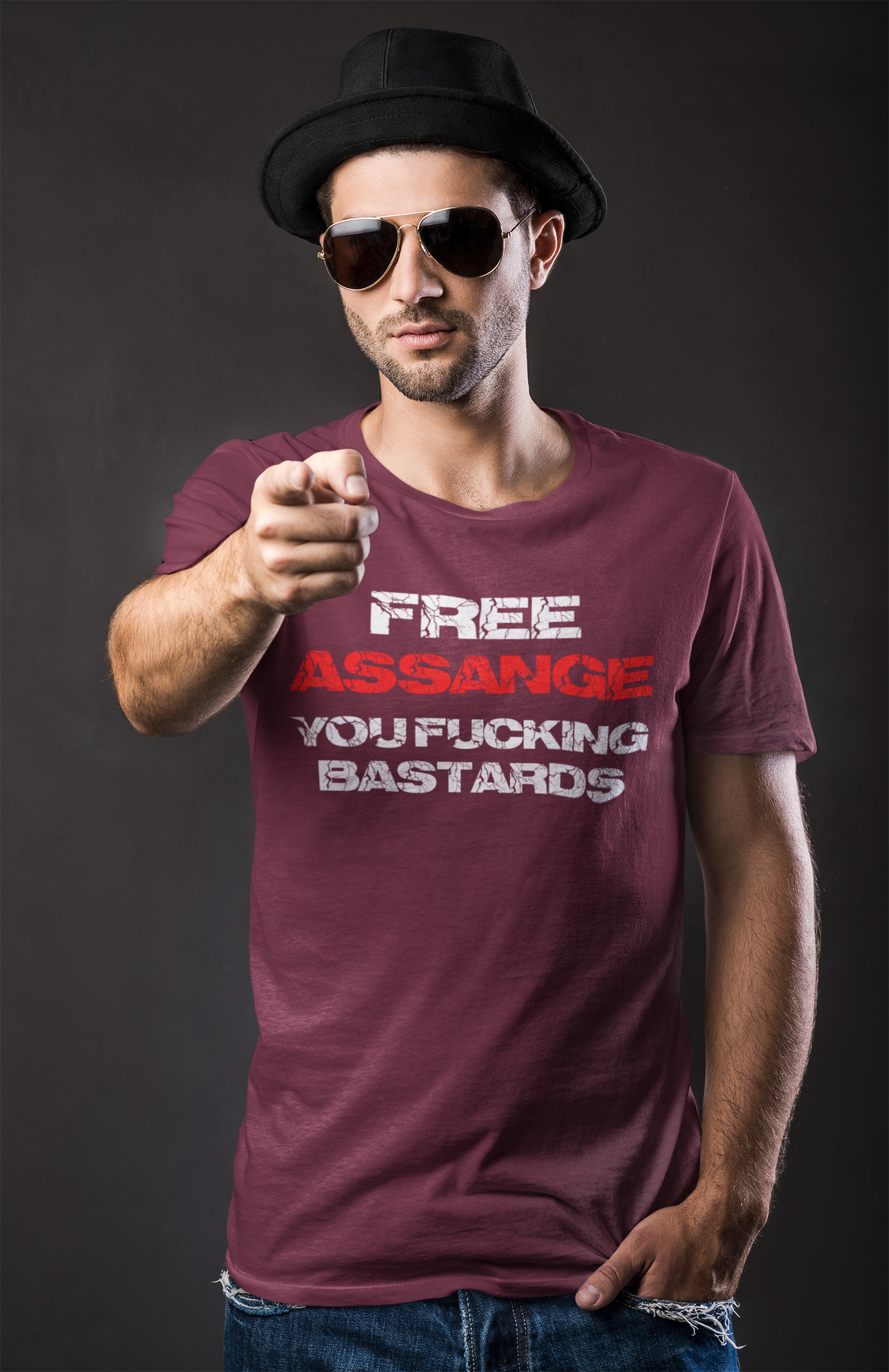 Free Assange  T-Shirt Herr