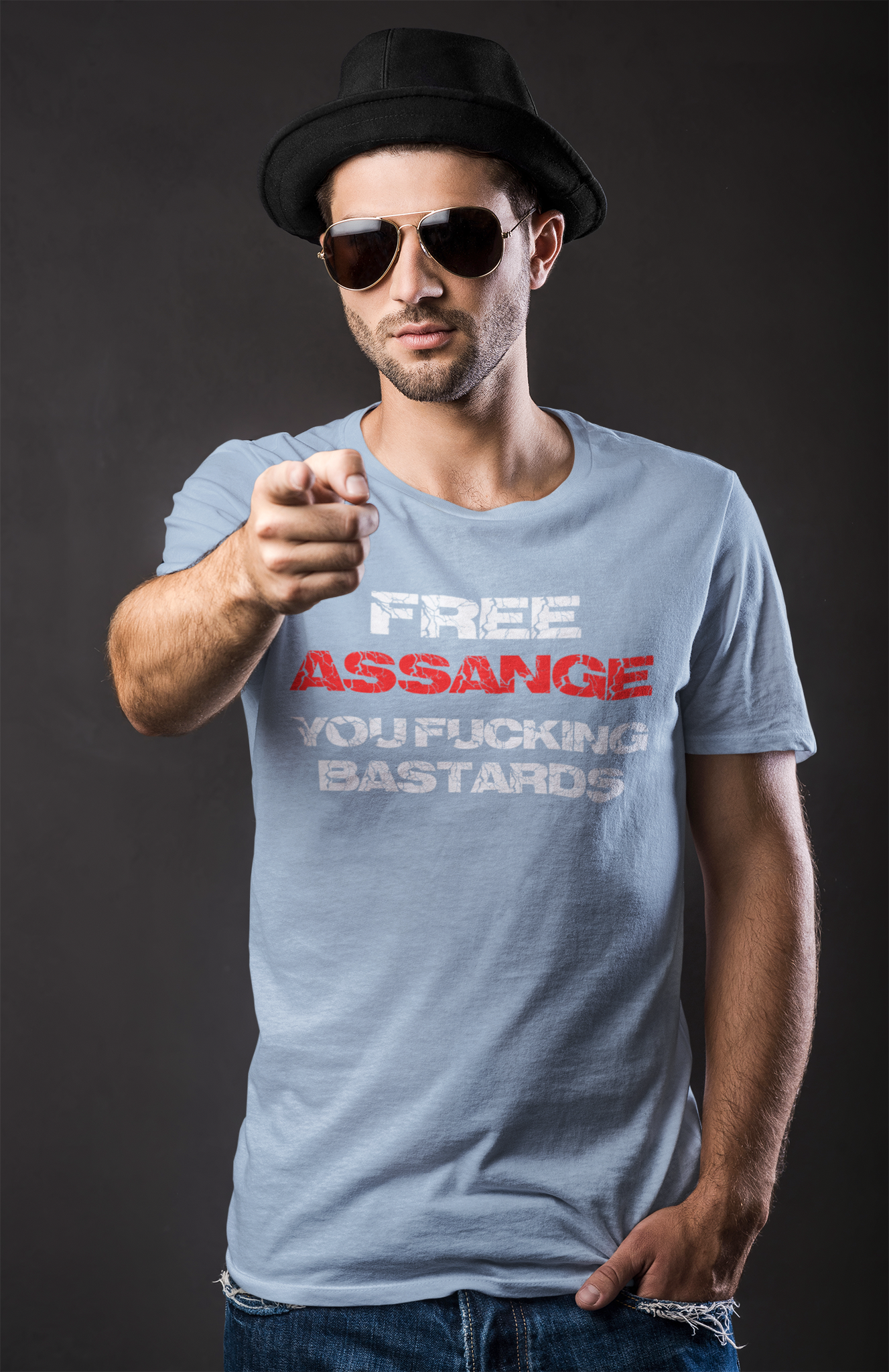 Free Assange  T-Shirt Herr