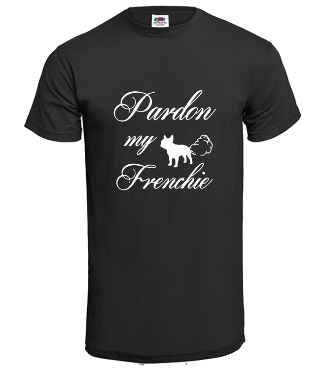 Tshirt-Fransk Bulldog-Pardon my french-Svart-T-Shirt