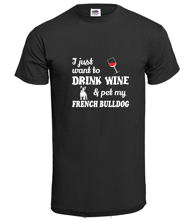 T-Shirt-Fransk Bulldog-Chillin-Svart-Tshirt herr