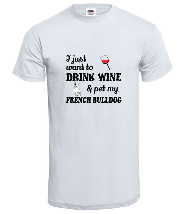 T-Shirt-Fransk Bulldog-Chillin-Vit-Tshirt herr