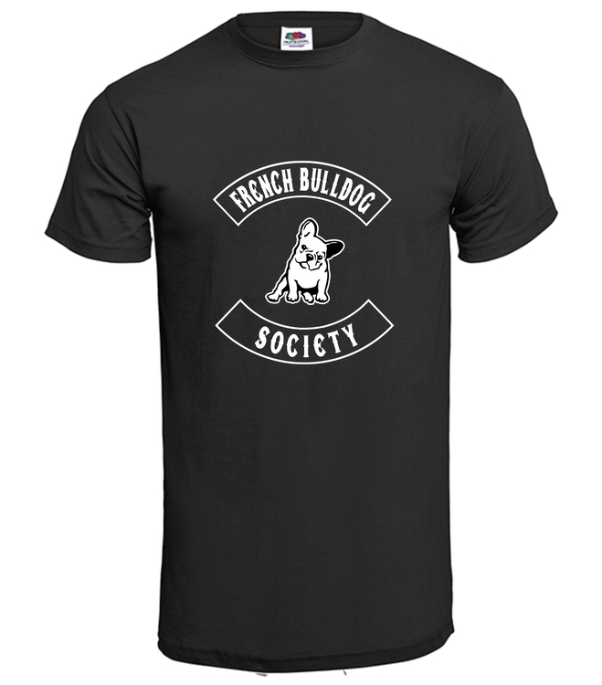 TShirt-franskbulldogsociety-Svart Herr-T-shirt -tryckfram