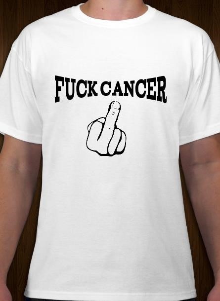 Tshirt Fuck Cancer-Vit Tshirt Herr