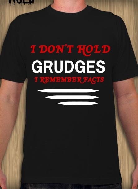 Tshirt med tryck. I hold no  Grudges-Svart Tshirt