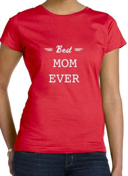 Tshirt Best Mom-Röd Tshirt Dam