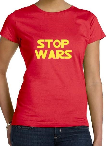 Tshirt Stop Wars-Röd Tshirt Dam