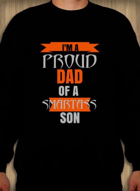 Sweatshirt Proud Dad Son-Svart Sweatshirt