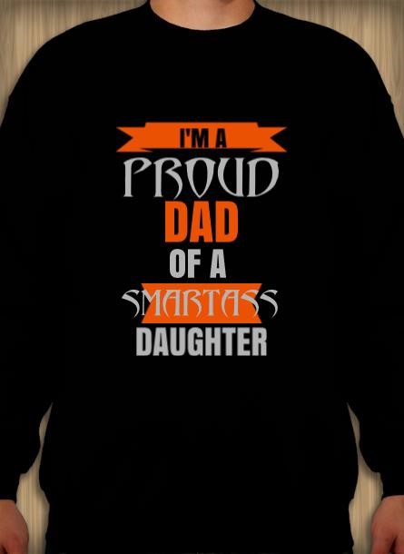 Sweatshirt Proud Dad Daughter-Svart Sweatshirt