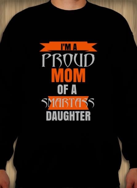 Sweatshirt Proud Mom Daughter-SvartSweatshirt