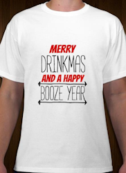 Merry Drinkmas T-Shirt Herr Svart/Vit/Röd