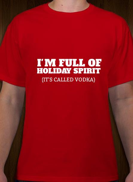 T-Shirt-Holiday Spirit-Röd-Tshirt Herr