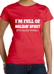 Holiday Spirit T-Shirt Dam Svart/Vit/Röd