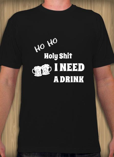 T-Shirt Ho Ho-Svart-Tshirt Herr