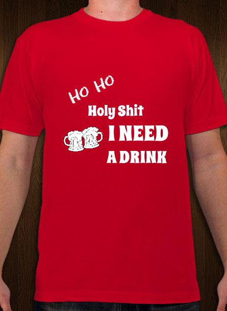 T-Shirt Ho Ho-Röd-Tshirt Herr