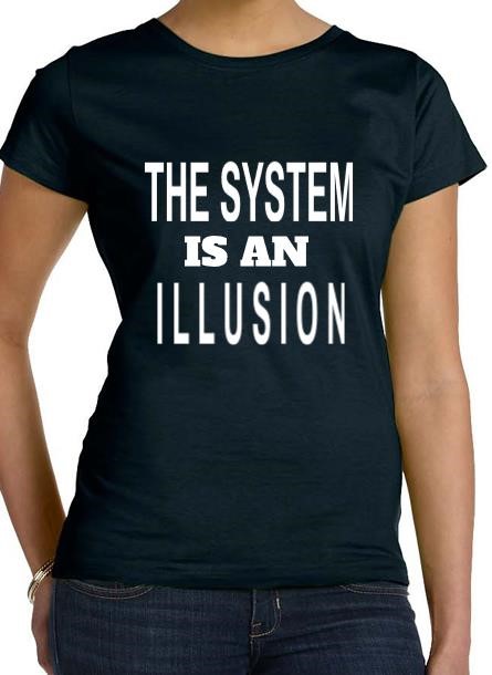 Illusion T-Shirt Dam Svart/Vit