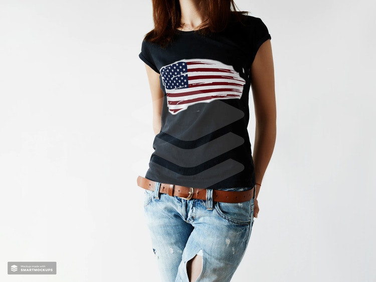 USA flaggan Tshirt. US Flag print Tshirt women