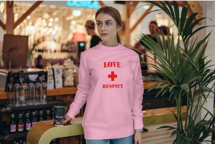 Sweatshirt med tryck-Love & Respect-Rosa Sweatshirt-Female- Sweatshirt-Unisex