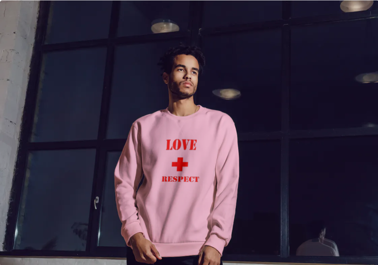 Sweatshirt med tryck-Love & Respect-Rosa Sweatshirt-Herr- Sweatshirt-Unisex