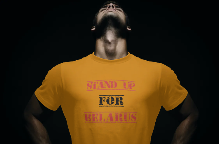 T-Shirt-Stand Up For Belarus-Orange-Tshirt Male