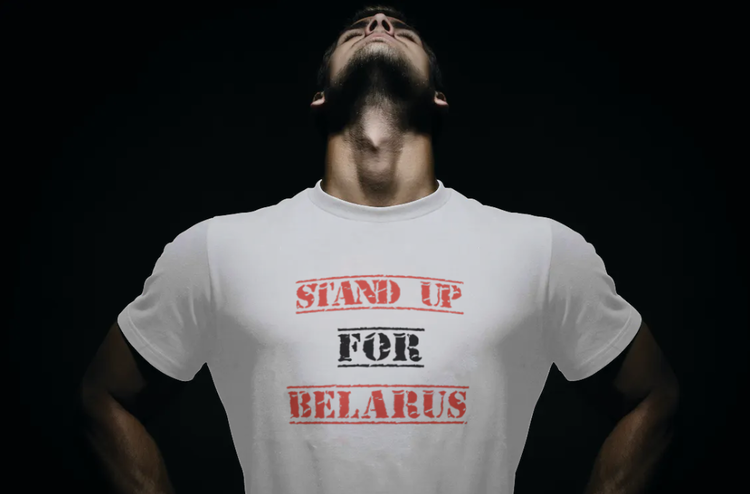 T-Shirt-Stand Up For Belarus-Vit-Tshirt Male