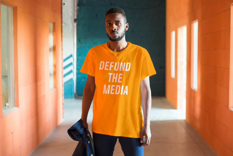 Defund The Media T-Shirt Herr Orange
