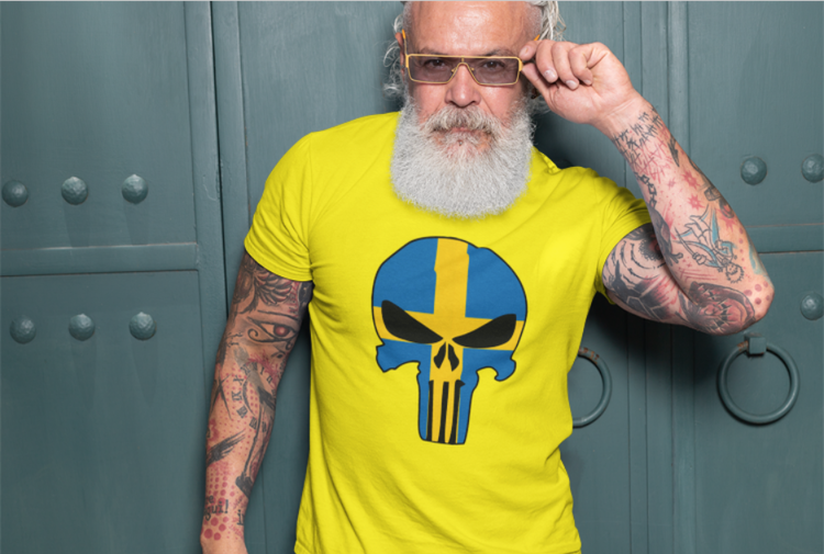 Svensk kranium T-shirt Mænd