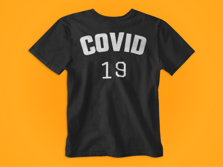 Covid 19 Tshirt Herr Svart Display