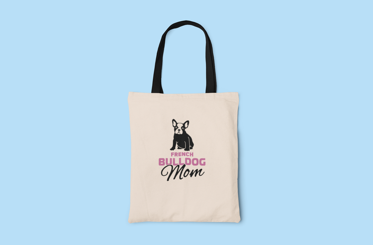 Fransk Bulldog Mom Tygkasse- French Bulldog Mom Tote Bags
