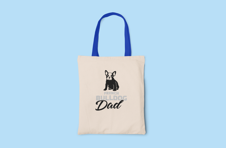 Fransk Bulldog Dad Tygkasse- French Bulldog Dad Tote Bags