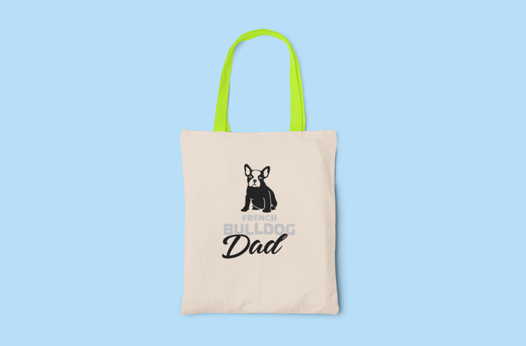 Fransk Bulldog Dad Tygkasse- French Bulldog Dad Tote Bags