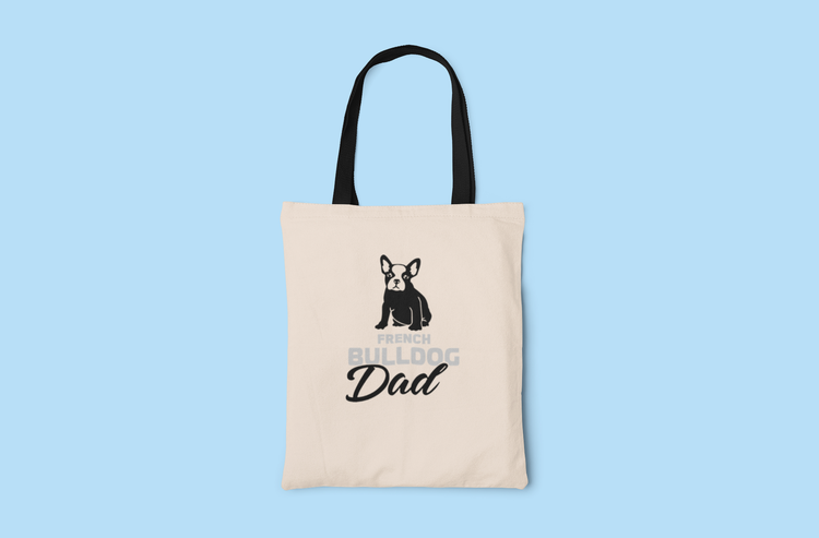 Fransk Bulldog Dad Tygkasse- French Bulldog Dad Tote Bags