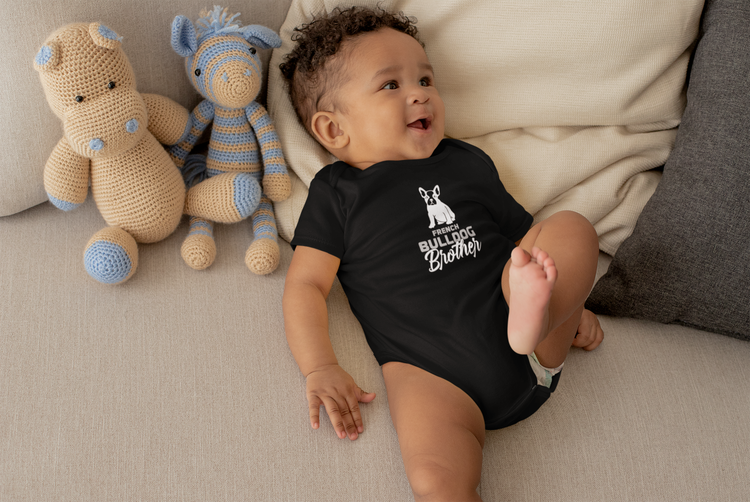 Fransk Bulldog Family Baby Body- French Bulldog onesies. Toodler Clothes for the smallest French Bulldog Family members