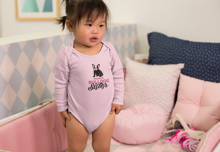 French Bulldog Family Baby Onesies-Fransk Bulldog Baby Body