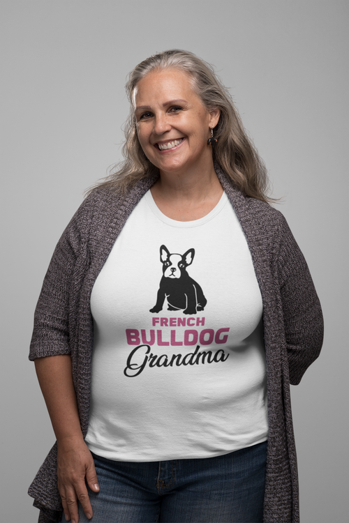 Fransk Bulldog Tshirt-French Bulldog Tshirt Women. French Bulldog Grandma. Thsirt till älskade Frenchie farmor eller mormor.