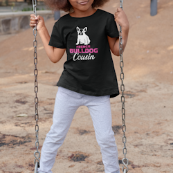 Fransk Bulldog Cousin(Pink) T-Shirt Barn