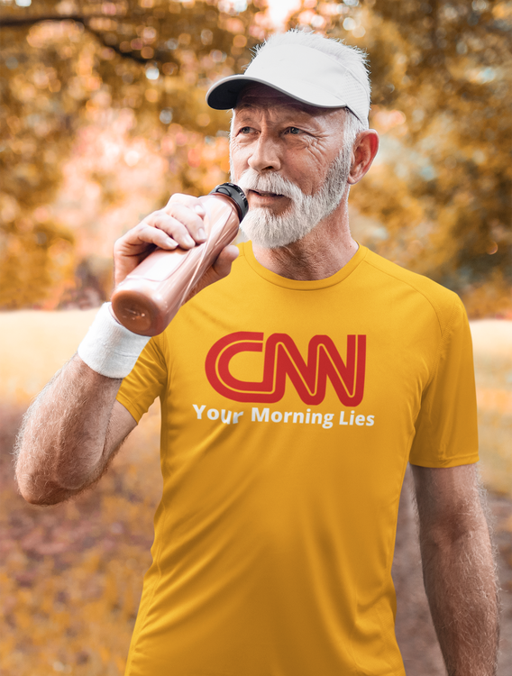 CNN The Fake News Channel. Tshirt med tryck CNN Your morning lies. CNN News. Tshirt Herr