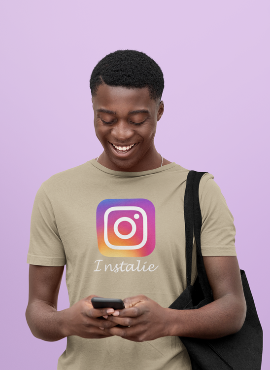 Instagram. Is it the instalie? Tshirt Herr modell med text instalie