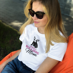Fransk Bulldog Mom T-shirt Dam