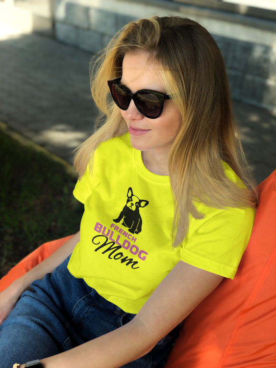Fransk Bulldog Mom T-shirt Dam