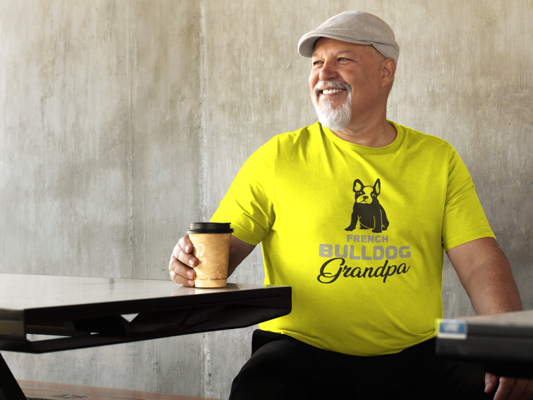 Fransk Bulldog T-Shirt, Fransk Bulldog Tshirt. French Bulldog Grandpa. Fransk Bulldog T-Shirt i många olika färger & storlekar.