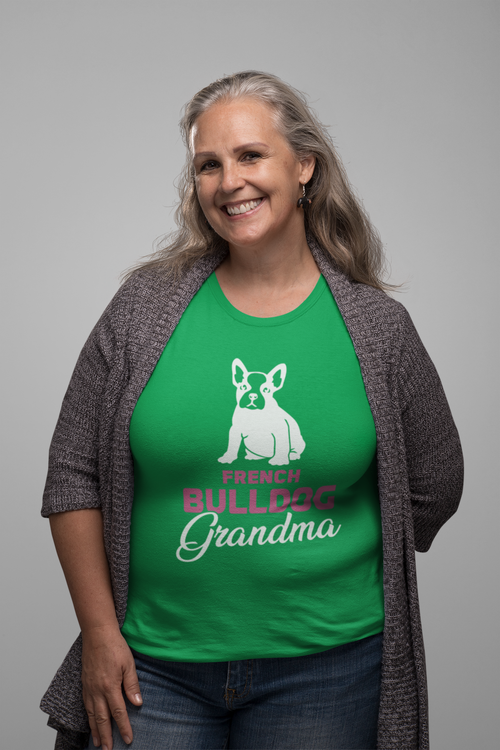 French Bulldog Grandma T-Shirt. Bästa gåvan till en Fransk Bulldog Farmor eller Mormor. French Bulldog T-Shirt i flertalet färger & storlekar.
